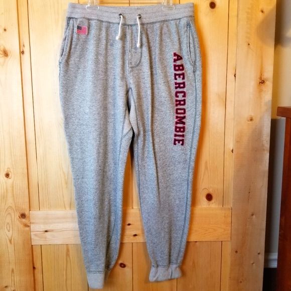Abercrombie & Fitch Tie Elastic Waist Pocketed Athletic Athleisure Sweatpants